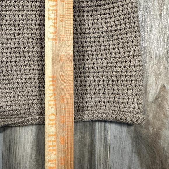 FREE PEOPLE Beach Summer Breeze Button Up Top Tan Knit Cropped Boho Twee Coastal - Picture 6 of 6